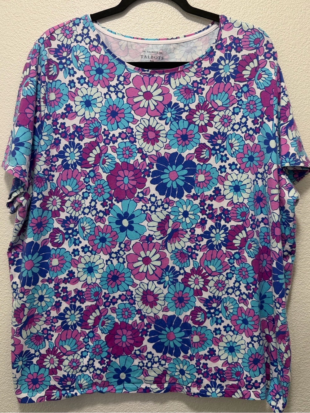 Talbots white floral t-shirt, 3X